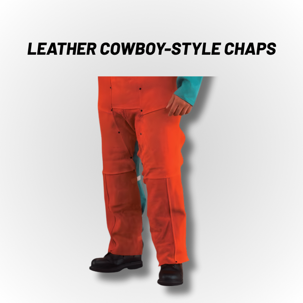 Techmro Inc Leather Cowboy-Style Chaps - Industrial Safety Gear